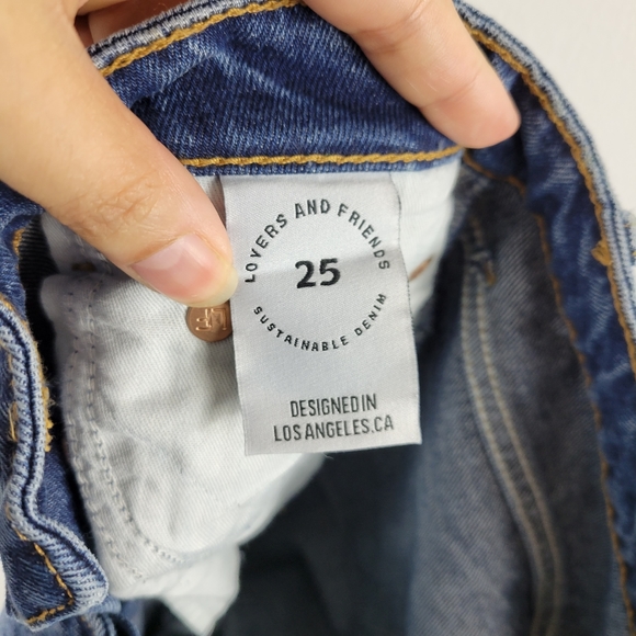 Lovers + Friends Reece Vera Cruz Distressed Button Fly Slim Straight Ankle Jeans - Picture 12 of 16